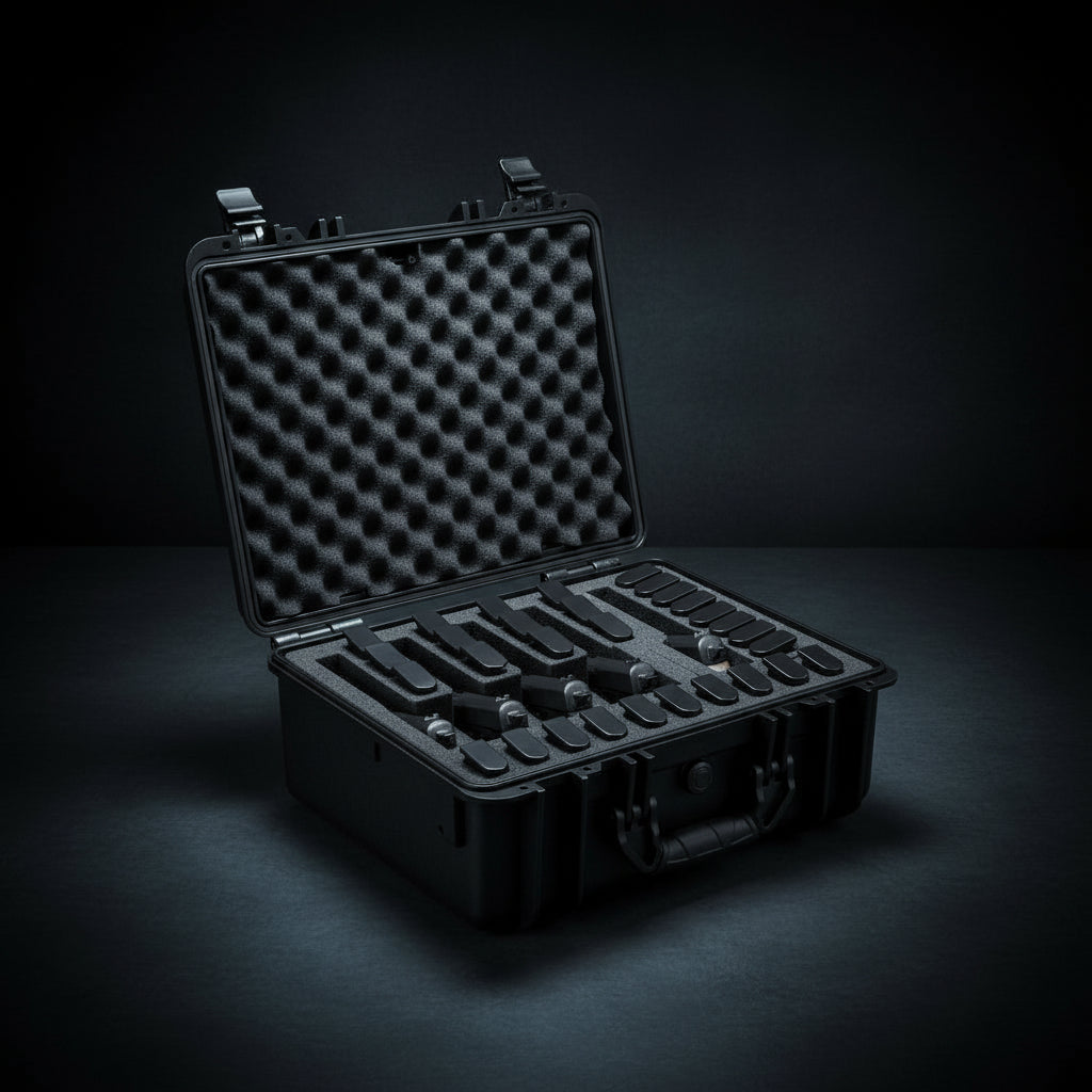 Hard Pistol Cases with Pre-Cut Lining, Waterproof & Dustproof Hard Gun Case for 5 Pistol, 18.9¡Á16.3¡Á8.5 in Lockable Pistol Case, Black