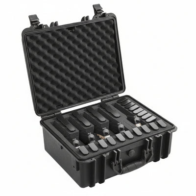 Hard Pistol Cases with Pre-Cut Lining, Waterproof & Dustproof Hard Gun Case for 5 Pistol, 18.9¡Á16.3¡Á8.5 in Lockable Pistol Case, Black