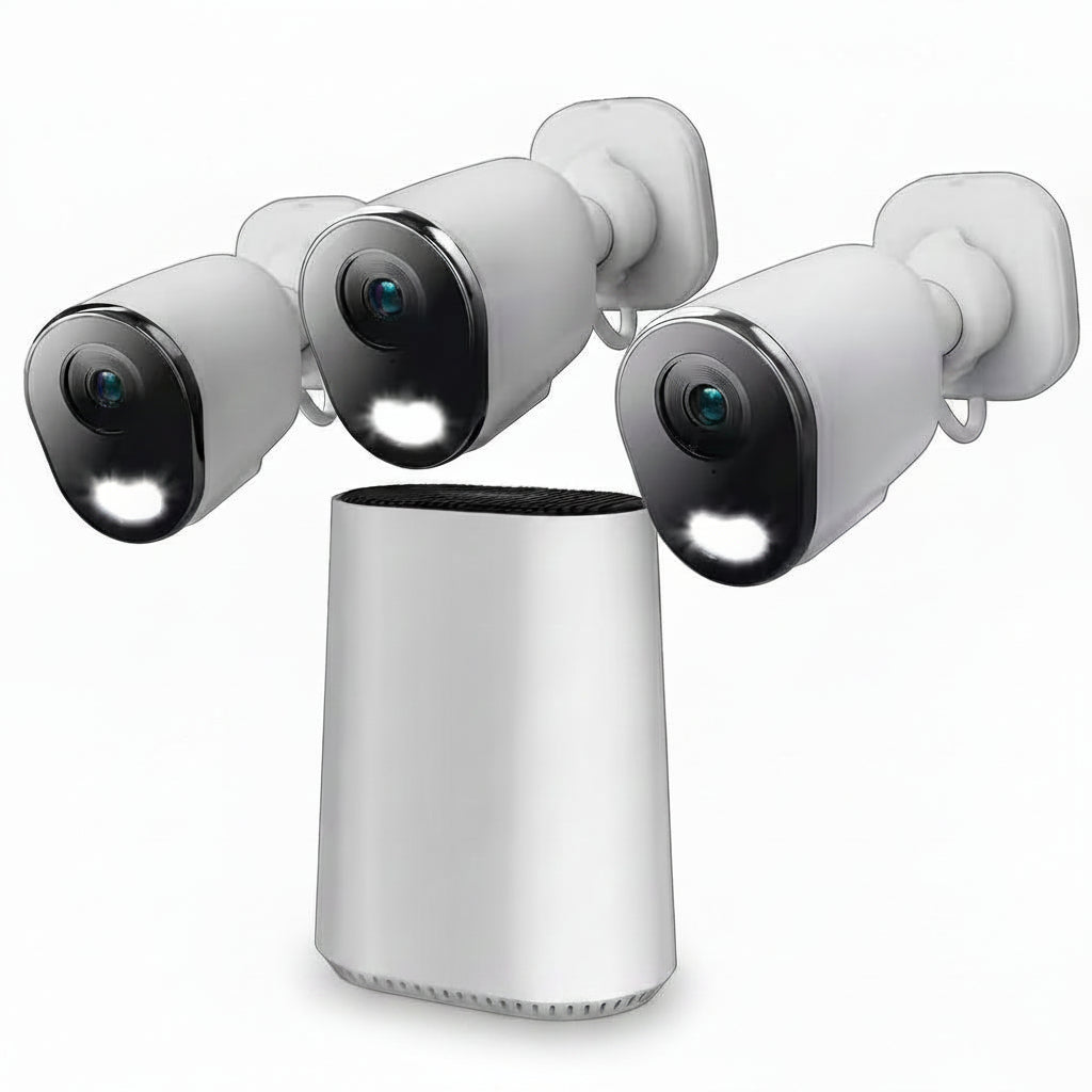8-Channel 4K 64GB Smart NVR Security Camera System with 3-Plug-In Wireless Spotlight Cameras with 2-Way Audio