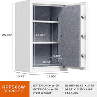 Fingerprint Fireproof Home Safe Box,Biometric Money Safe,2.12 Cuft
