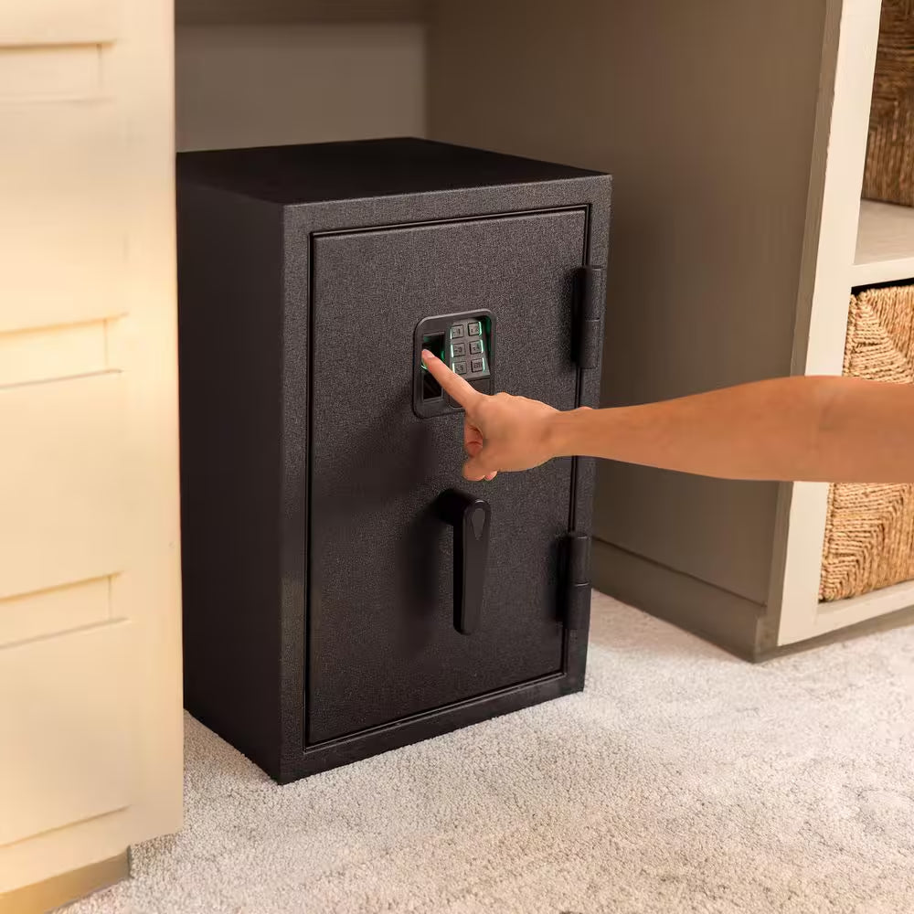 Biometric 1.0 Cu. Ft. Waterproof and Fireproof Home Safe Advanced Finger Vein Recognition Access in Matte Black