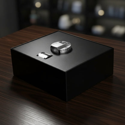 0.23 Cu. Ft. Top Opening Safe with Biometric Lock, Black Matte