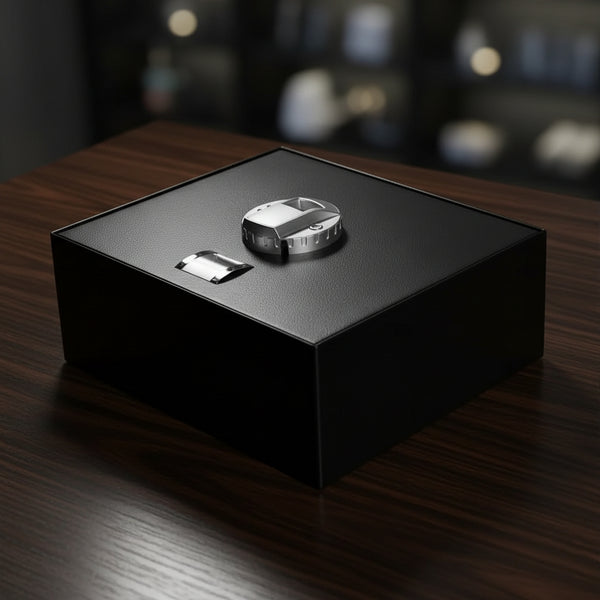 0.23 Cu. Ft. Top Opening Safe with Biometric Lock, Black Matte