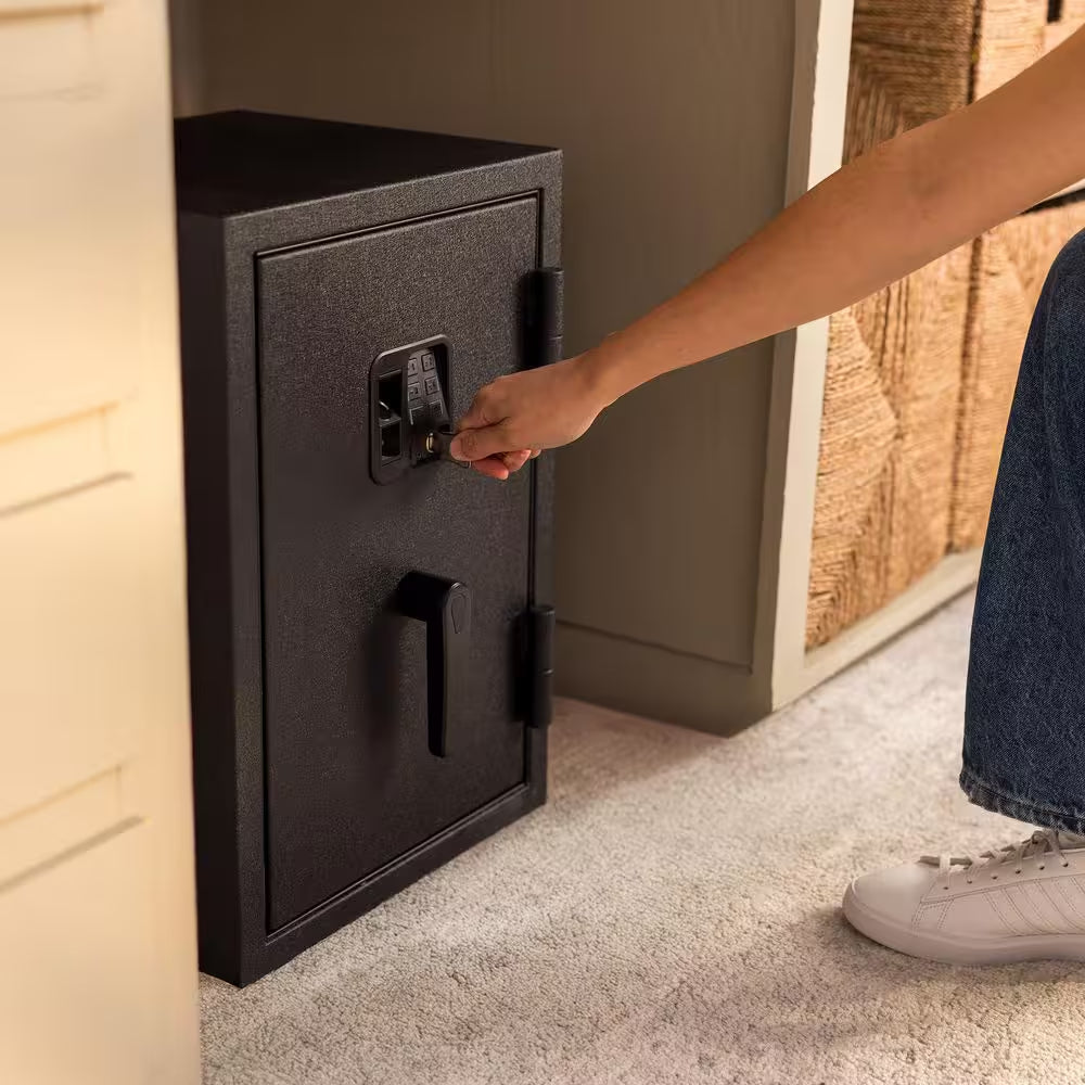 Biometric 1.0 Cu. Ft. Waterproof and Fireproof Home Safe Advanced Finger Vein Recognition Access in Matte Black