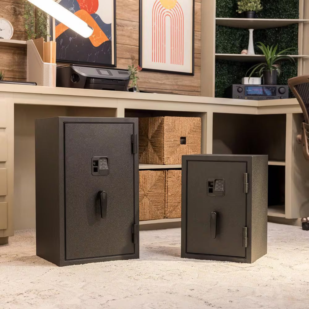 Biometric 1.0 Cu. Ft. Waterproof and Fireproof Home Safe Advanced Finger Vein Recognition Access in Matte Black