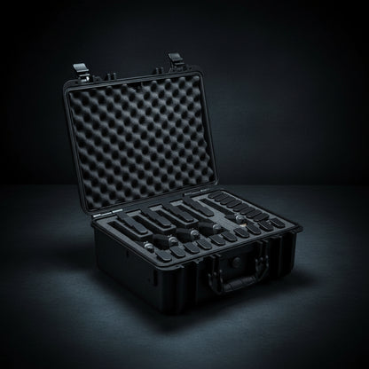 Hard Pistol Cases with Pre-Cut Lining, Waterproof & Dustproof Hard Gun Case for 5 Pistol, 18.9¡Á16.3¡Á8.5 in Lockable Pistol Case, Black