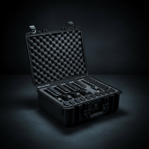 Hard Pistol Cases with Pre-Cut Lining, Waterproof & Dustproof Hard Gun Case for 5 Pistol, 18.9¡Á16.3¡Á8.5 in Lockable Pistol Case, Black