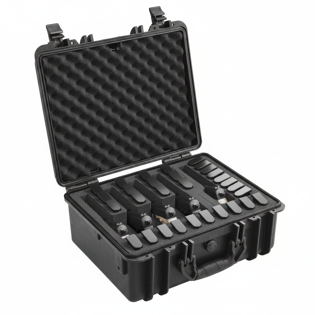 Hard Pistol Cases with Pre-Cut Lining, Waterproof & Dustproof Hard Gun Case for 5 Pistol, 18.9¡Á16.3¡Á8.5 in Lockable Pistol Case, Black