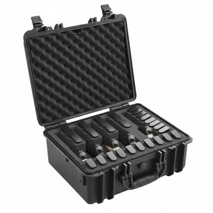 Hard Pistol Cases with Pre-Cut Lining, Waterproof & Dustproof Hard Gun Case for 5 Pistol, 18.9¡Á16.3¡Á8.5 in Lockable Pistol Case, Black