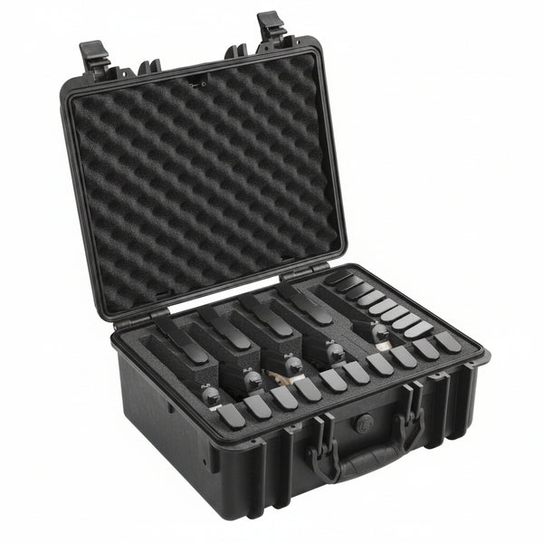 Hard Pistol Cases with Pre-Cut Lining, Waterproof & Dustproof Hard Gun Case for 5 Pistol, 18.9¡Á16.3¡Á8.5 in Lockable Pistol Case, Black