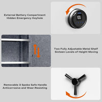Fingerprint Fireproof Home Safe Box,Biometric Money Safe,2.12 Cuft