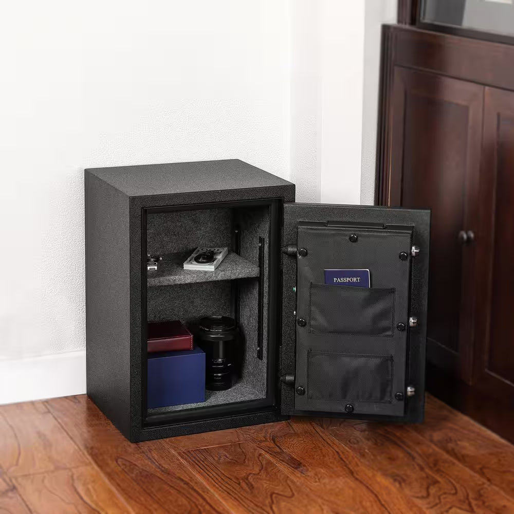 Biometric 1.0 Cu. Ft. Waterproof and Fireproof Home Safe Advanced Finger Vein Recognition Access in Matte Black