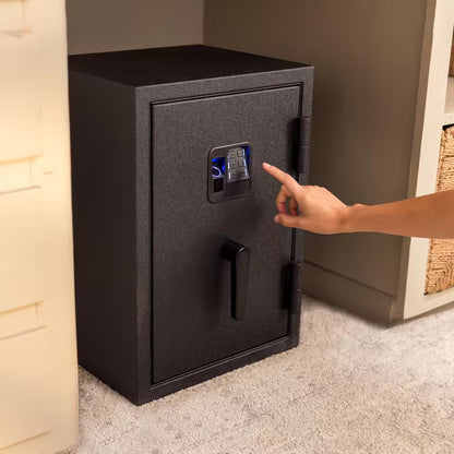 Biometric 1.0 Cu. Ft. Waterproof and Fireproof Home Safe Advanced Finger Vein Recognition Access in Matte Black