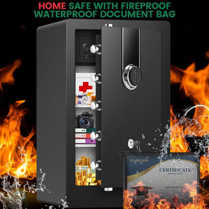 8.5 Cuft Heavy Duty Biometric Safe Box, Home Safes Water Fireproof
