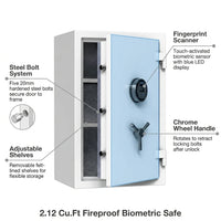 Fingerprint Fireproof Home Safe Box,Biometric Money Safe,2.12 Cuft — How It Works